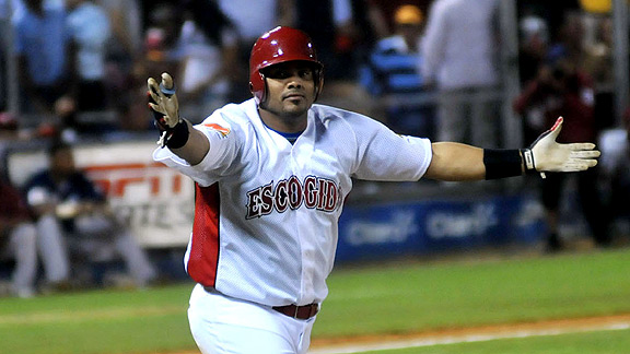 Brayan Peña fue clave en la victoria del Escogido.