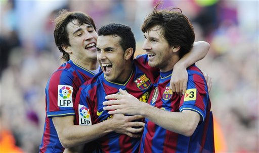 Pedro, Bojan y Messi fueron los artífices del triunfo catalán.