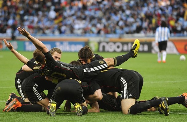 Los alemanes disfrutaron la goleada sobre Argentina.