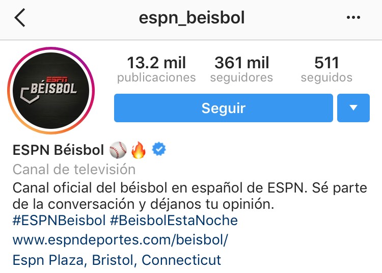 El usuario de Instagram de ESPN Beisbol, administrada por EN LA PIZARRA,  está cerca de arribar a los 30 millones de likes en esta afamada red social.